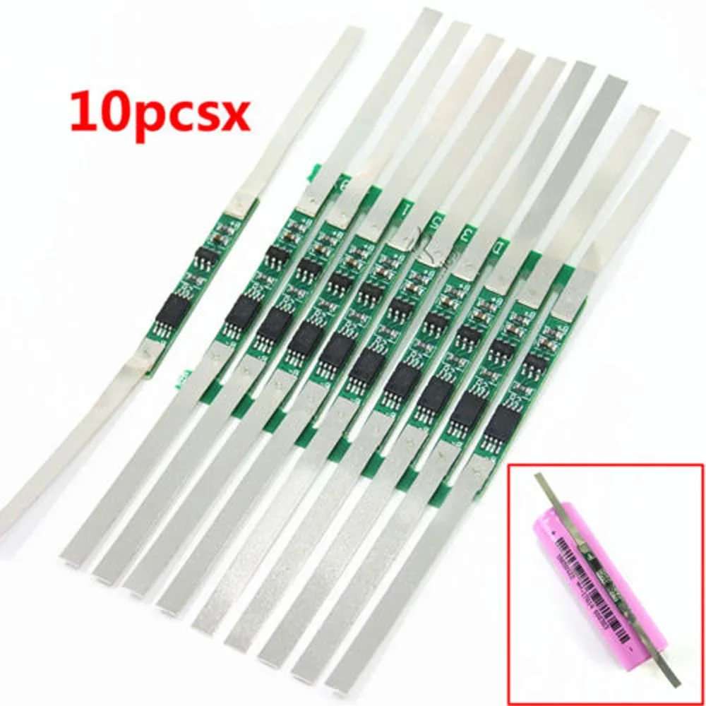 10pcs/set 3.7V 3A Li-ion Battery Protection Board For 1S Li-ion Battery Overcharge Protection Board With Solder Strip