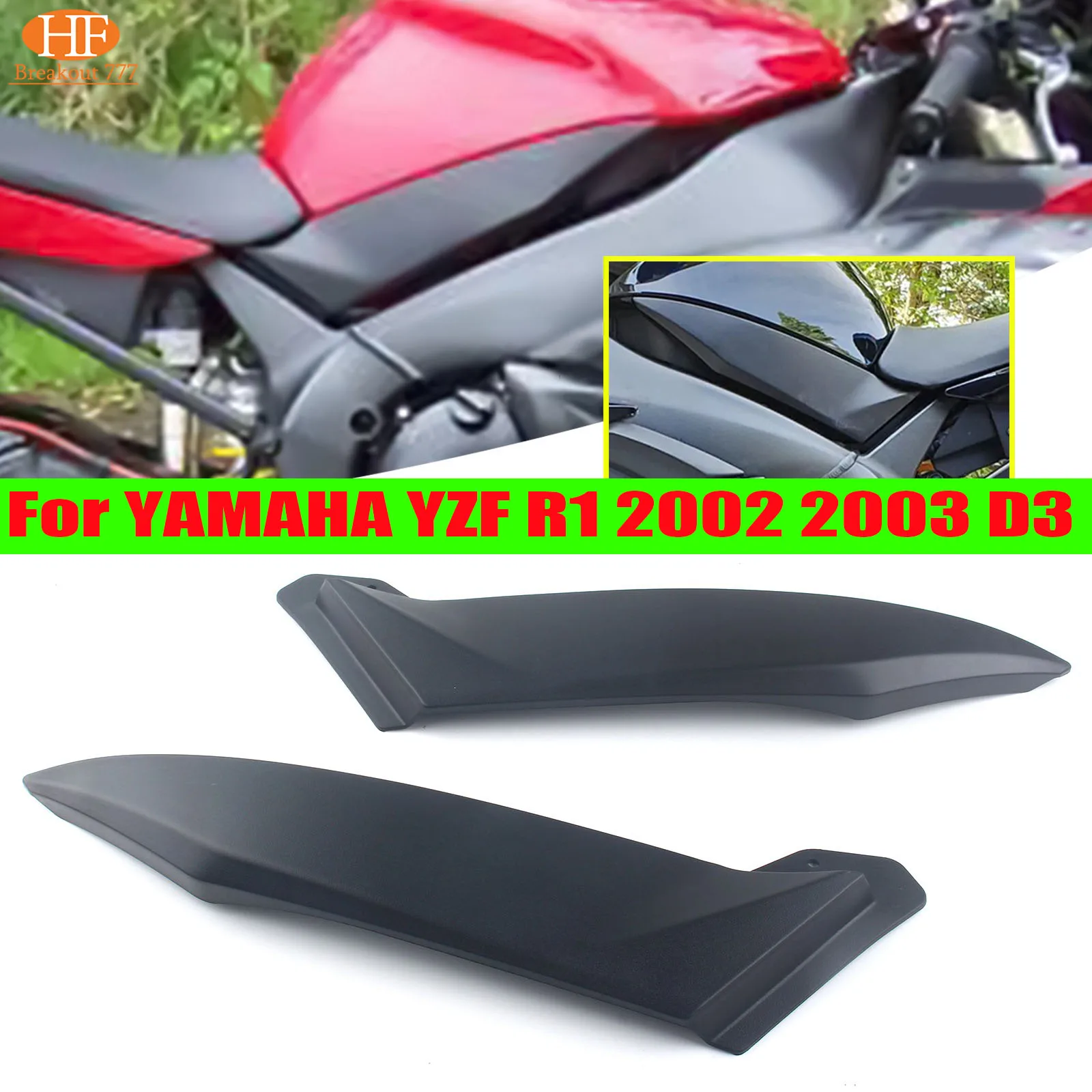 

Gas Tank Side Trim Cover Panel Fairing Cowl For YAMAHA YZF R1 2002 2003 D3