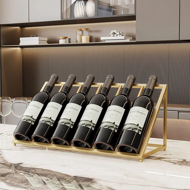 Light Luxury Slanted Red Wine Rack Home Desktop Wine Bottle Storage Wine Cabinet Decoration Anti Slip Bar Utensils Kitchen Tools