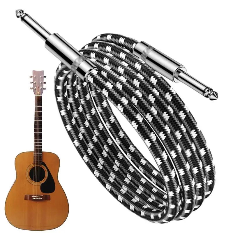 

Guitar Cord 10 Ft Instrument Cable For Electric Guitar Straight Connector Professional Long Shielded Wire For Electric Bass