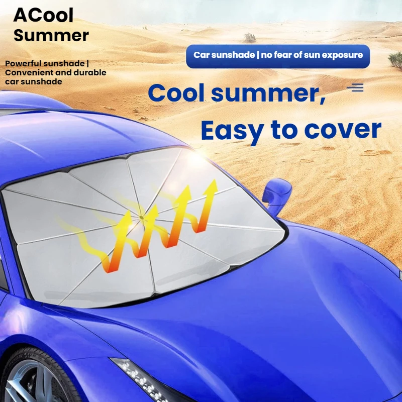 Auto-Windschutzscheiben-Sonnenschutz, faltbarer Auto-Regenschirm-Sonnenschutz, Anti-Ultraviolett-Auto-Frontscheibe (Hitzeschutz)