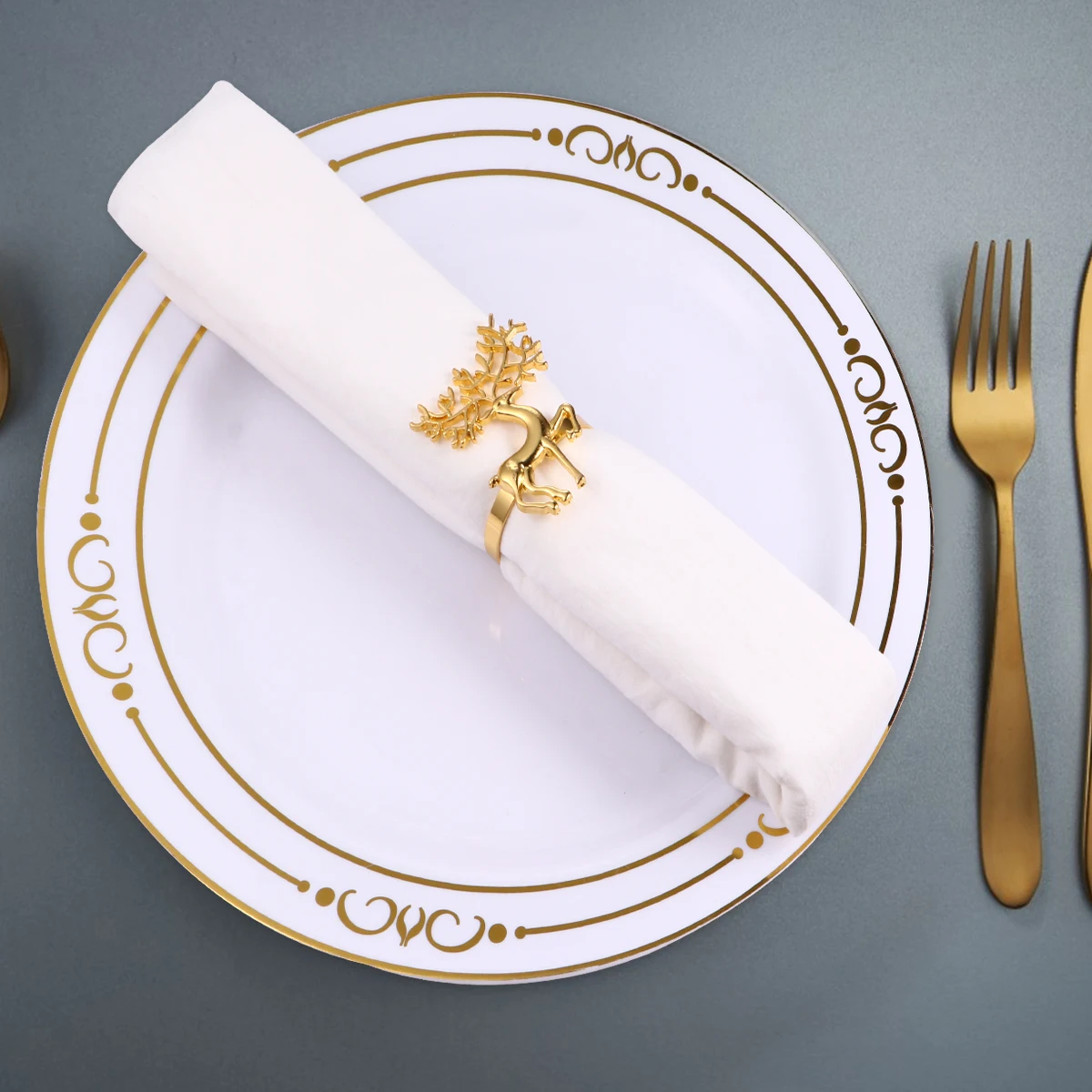 

6 Pcs Napkin Buckle Christmas Dinner Table Decorations Ring Supplies Tableware Rings Holder Alloy Holders Dining