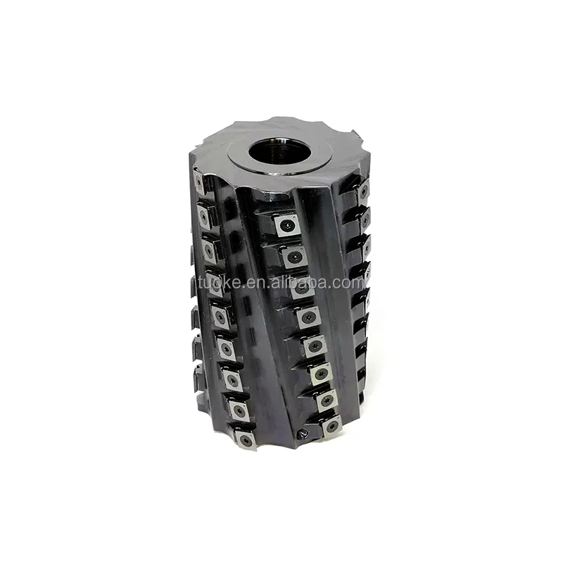 TUOKE Carbide Indexable  Spiral Cutter Head Shaft Mold Machining Woodworking Tool Helical Cutter Blade TiCN ODM OEM
