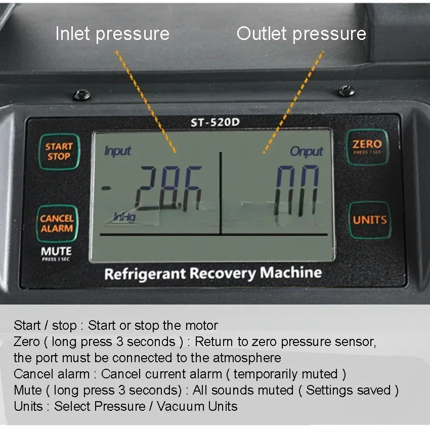 Hot SalesST-520D Refrigerant Recovery Machine Portable Car Air Conditioning Maintenance Compressor 220V With 1HP DC Brushless Mo
