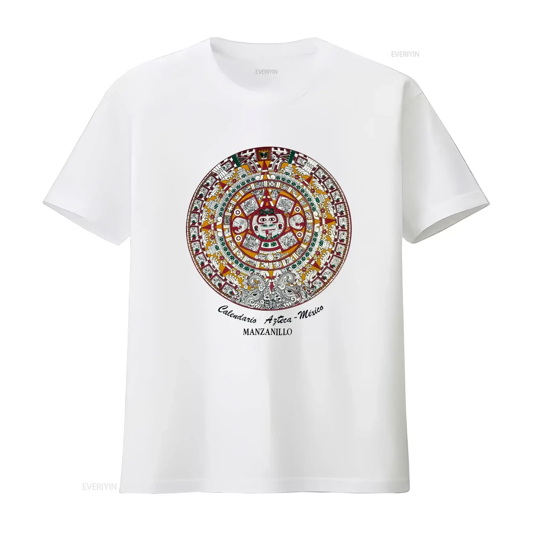 Vintage 90s Aztec Mexico White Art T Shirt vintage Washed Slightly designer clothes fashion Versatile Stylish