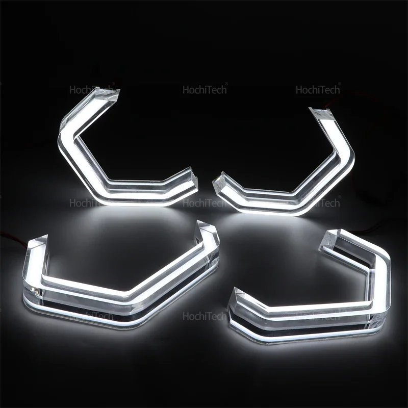 LED Crystal Angel Eyes Ring M4 Style DRL DTM Shape Light White Lemon Yellow for BMW 3 Series E90 E91 2005-2012 view 5
