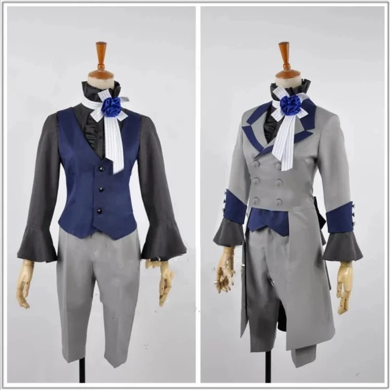 Anime Black Butler Ciel Phantomhive Cosplay Costume Ciel Cosplay Circus Uniform Male Suit Wig Shoes For Adult Halloween Party PA