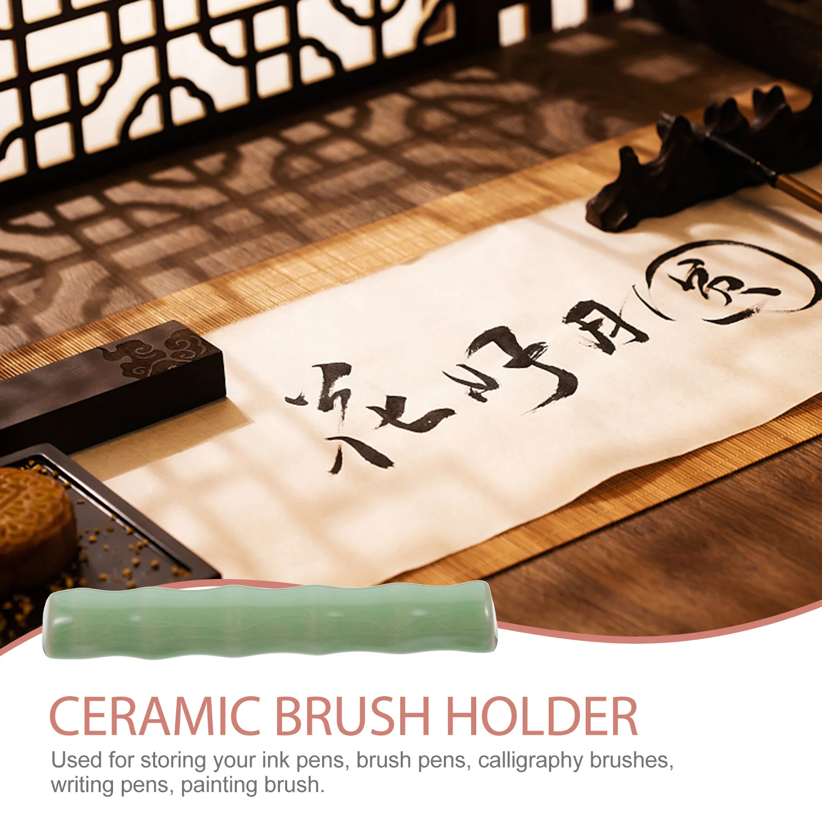 السيراميك الخيزران المشترك حامل قلم الخط رائعة مسند القلم الصغير لأقلام الحبر اللوحة فرش مكتب منظم هدية