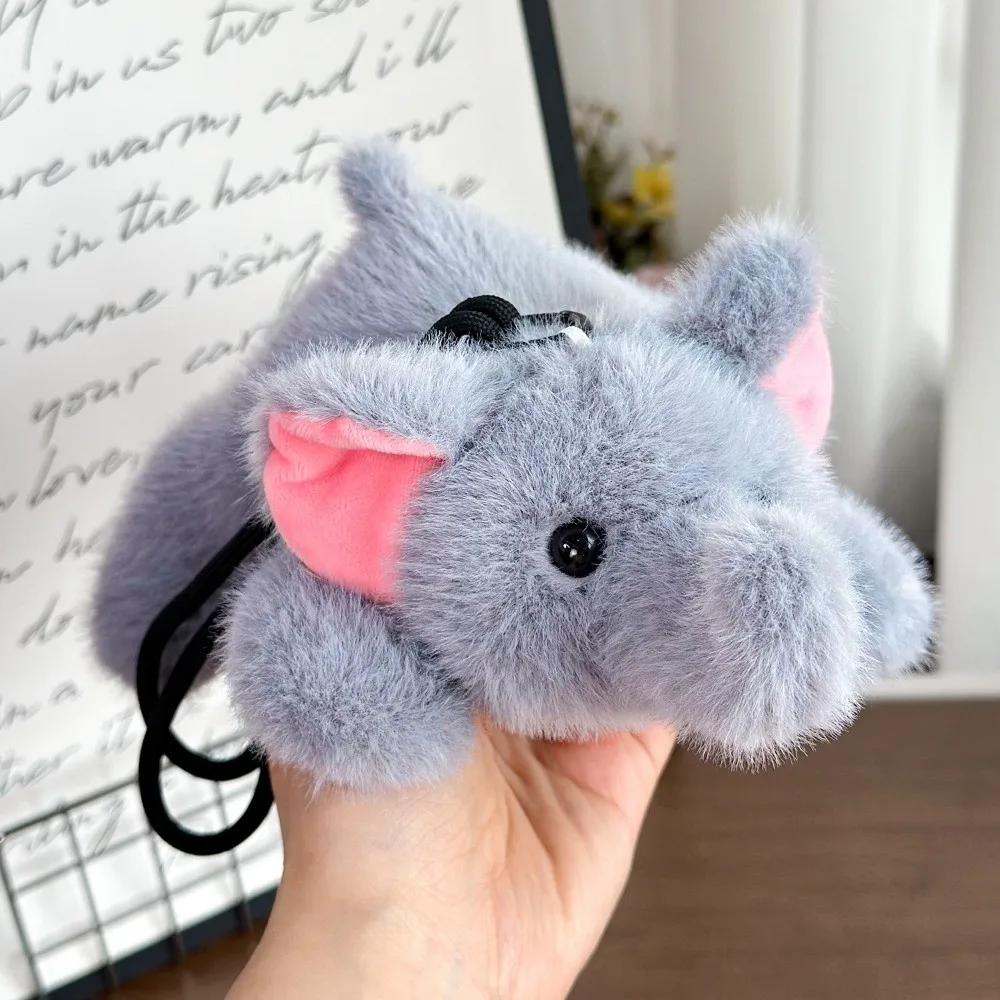 

New Cartoon Animals Plush Doll Keychain Panda Fox Dog Cute Backpack Charm Elephant Capybara Stuffed Pendant Birthday Gifts