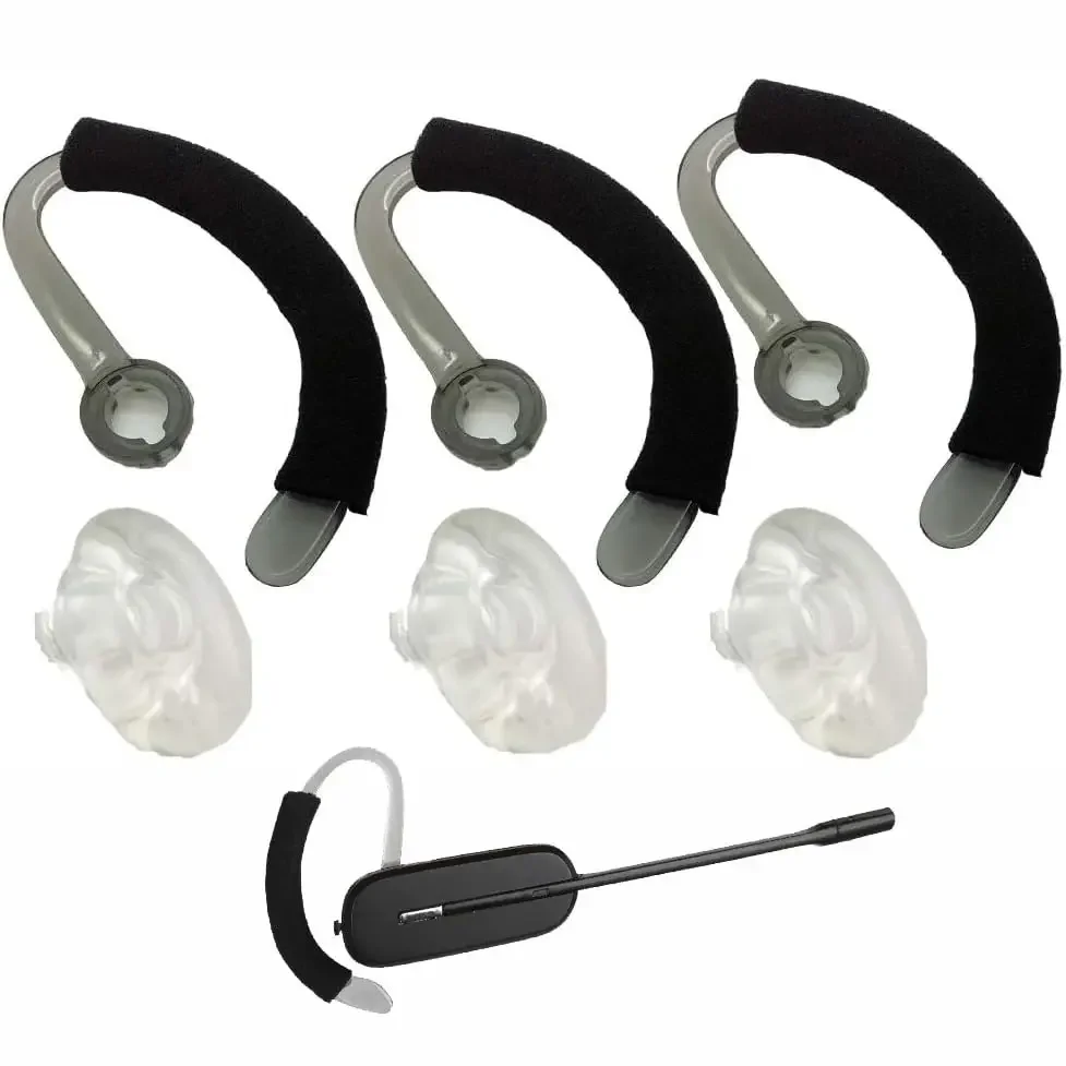 V-MOTA Earbud (Silicone Ear Tips + Ear Hook Loops + Foam Spare) Compatible with Poly Plantronics Savi CS540 W440 W740 W745 WH500