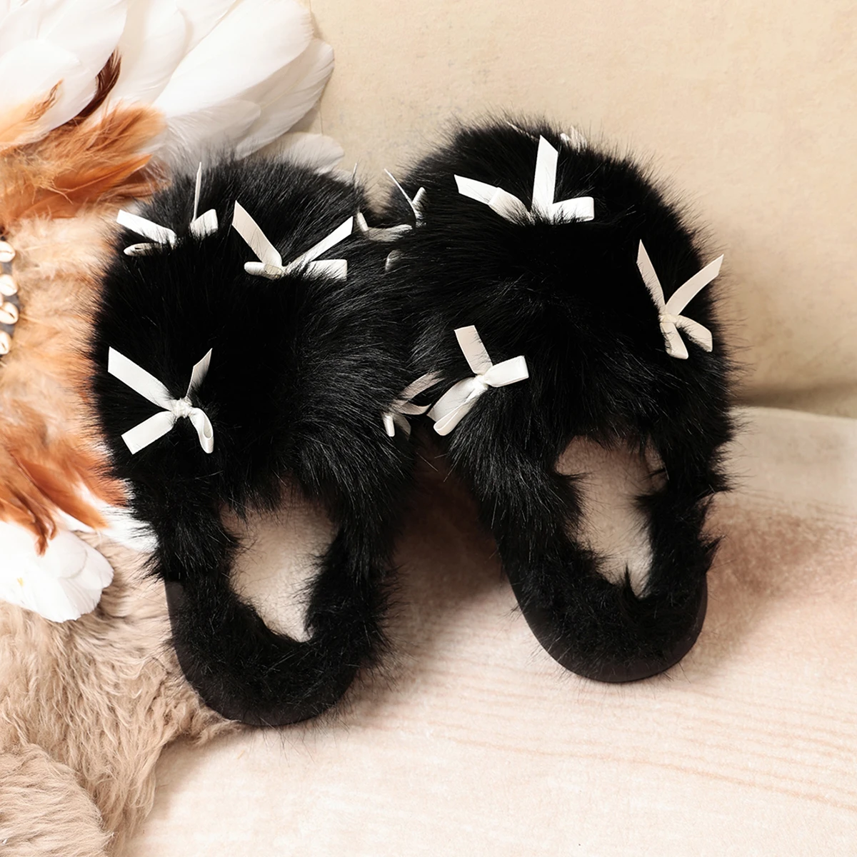 Women'S Shoes Cloud - Nuove pantofole invernali con fiocco grande