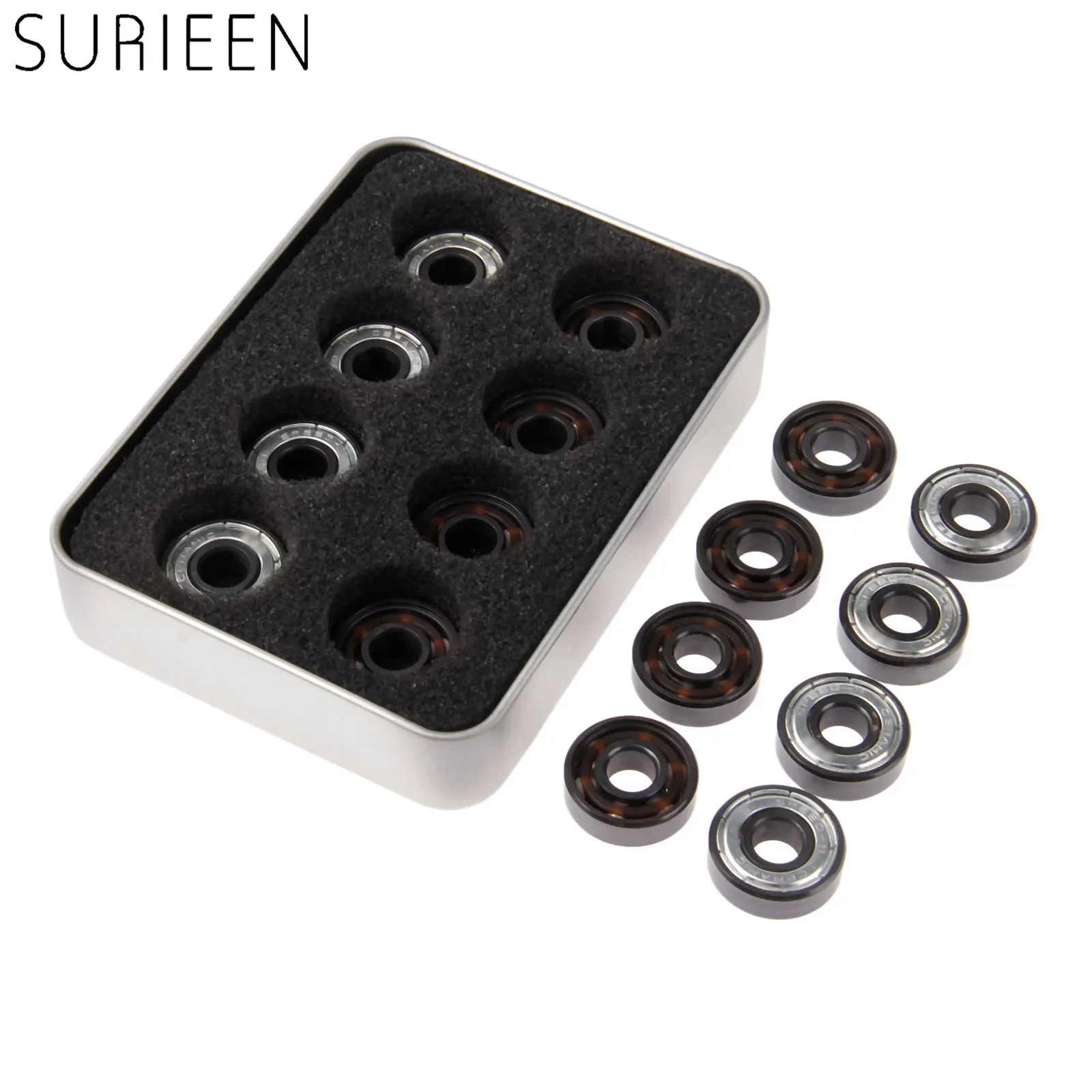 

16pcs /Box BSB Steel+White Ceramic Bearings White Pottery Beads Skating Bearing Roller Bearing Slalom Skate Bearing 8mmX22mmX7mm