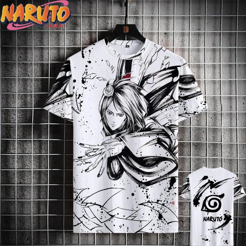 MINISO Men's T Shirt Japanese Anime 3D Prints Summer Casual Short Sleeve Tees Street Oversized Clothing Fashion Cartoon T-Shirts image 5