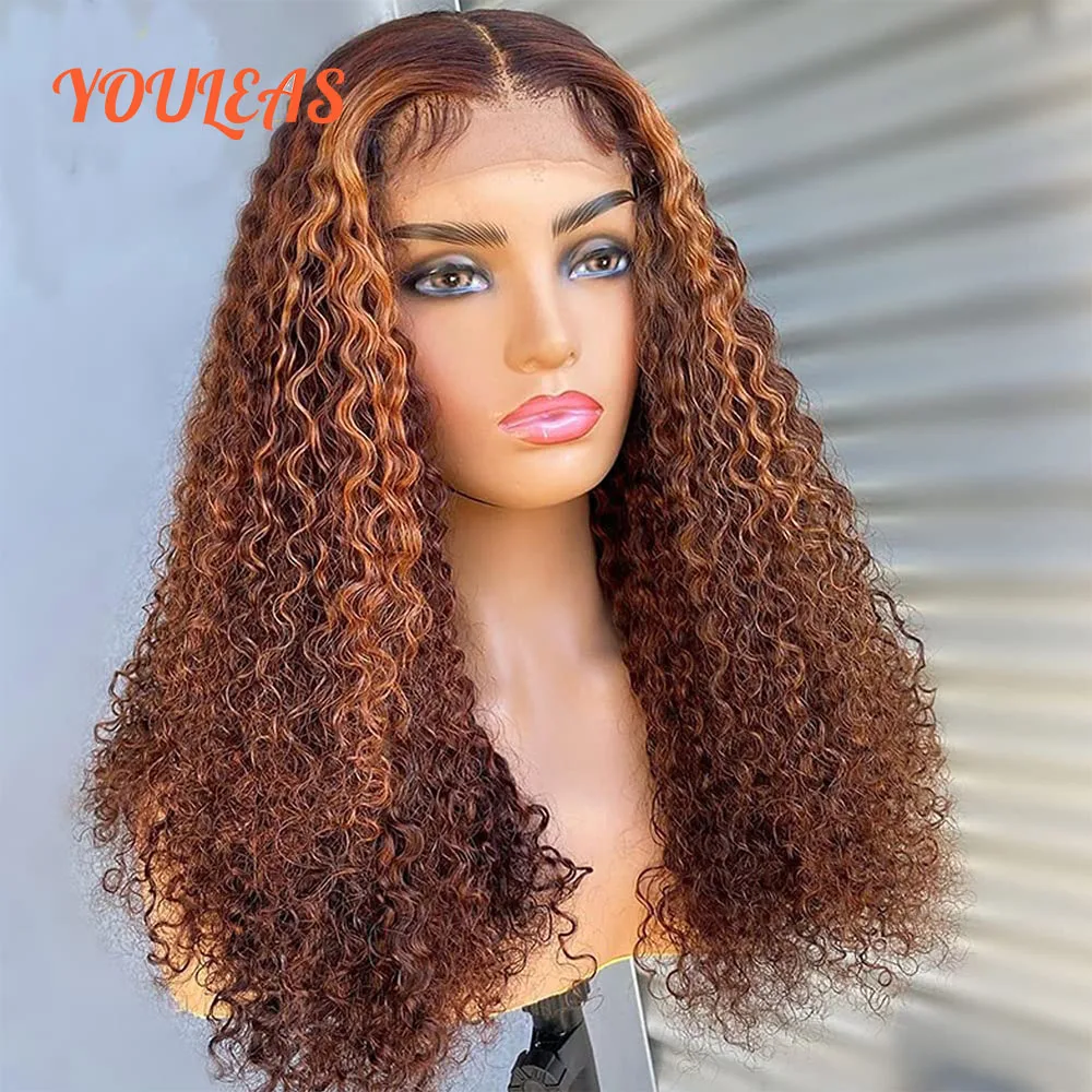

Highlight Blonde Curly Wigs Brazilian Ginger Orange 13x6 Transparent Lace Frontal Glueless Wigs Human Hair Ready To Go For Women