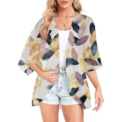 New Women's Summer Tops Kimono Cardigan Floral Beach Hoodie Casual Jacket Swimwear 2024 Women's Beachwear Women's Elegant