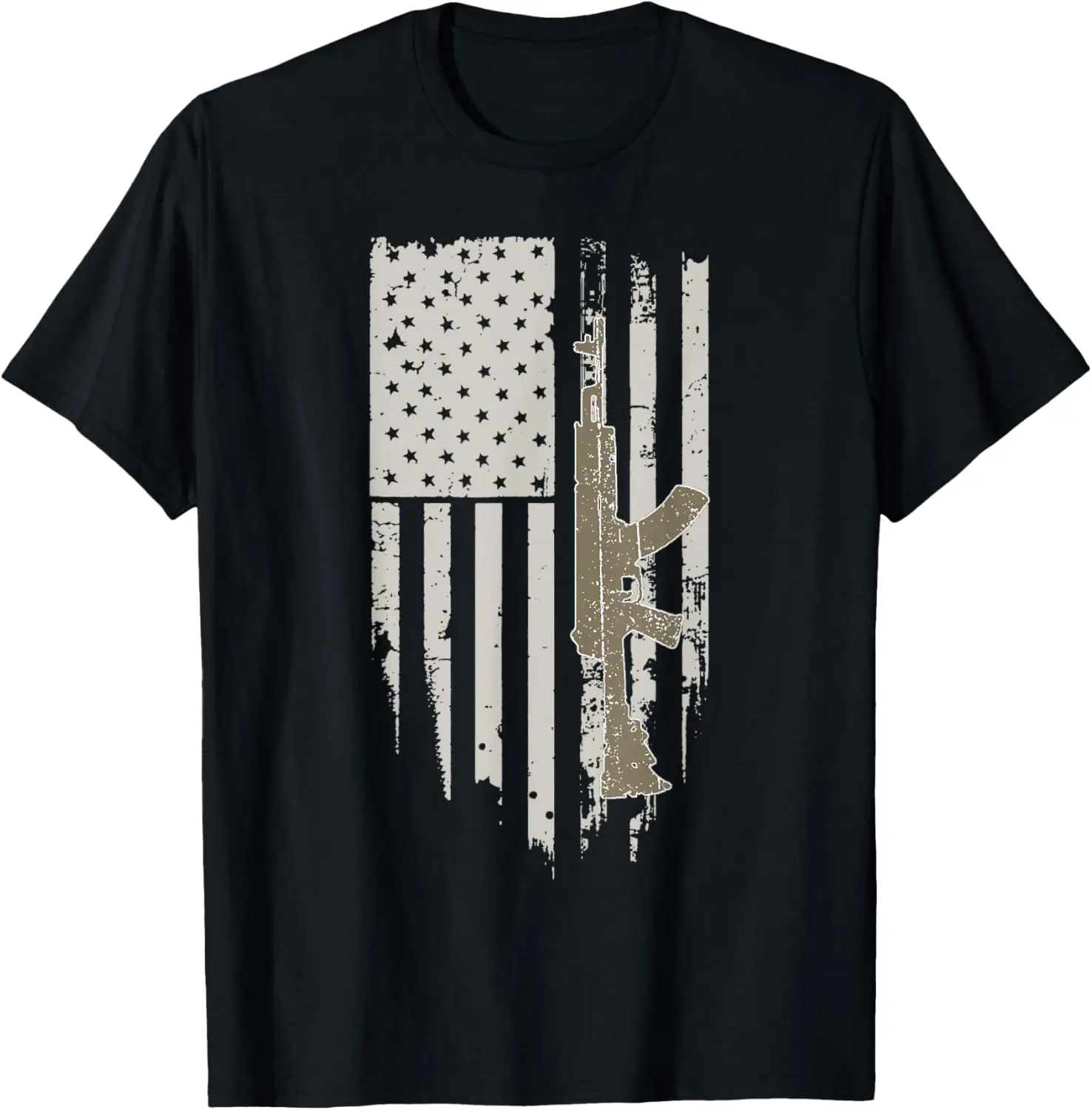 

USA Flag Guns AK-47 Assault Rifles 2nd Amendment T-Shirt 100% Cotton O-Neck Short Sleeve Summer Casual Mens T-shirt Streetwear