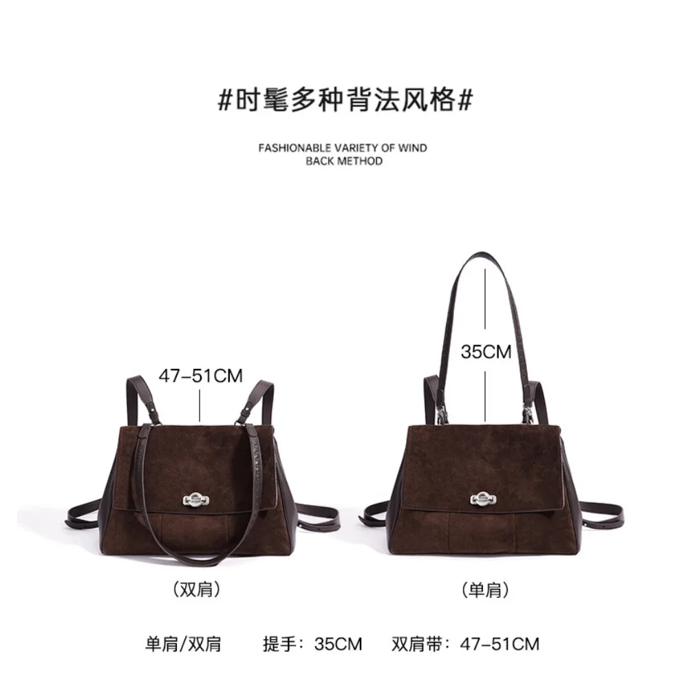2026 Autumn Winter New Niche Design Backpack Leather Messenger Bag FlipTexture Simple Unique Fashion  Multi-function Shoulder