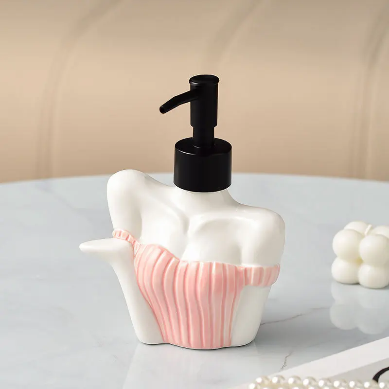 

1pc Ceramic hand sanitizer bottle bathroom shower gel press luxury hotel lotion sub packaged empty bottle