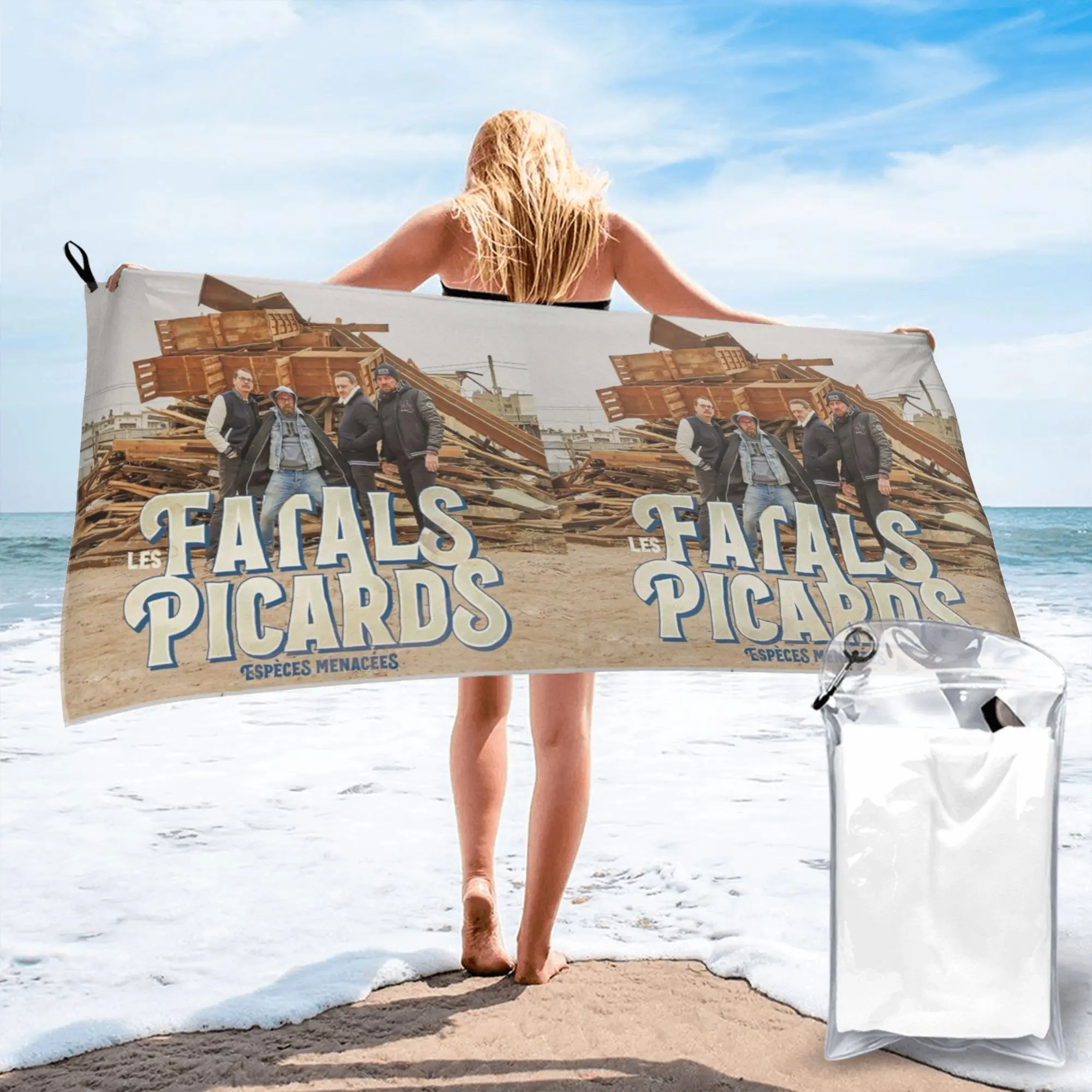 Пляжное полотенце Les Fatals Picards Especes menacees, 2019, из мягкой микрофибры, быстросохнущее, впитывающее, для ванной