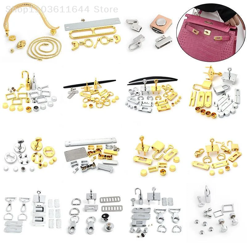 

1Set Luggage Locks Clasp Hardware Accessories Metal Bag Lock Kit Closures Snap Clasps For Handbags Purse Tote DIY Craft