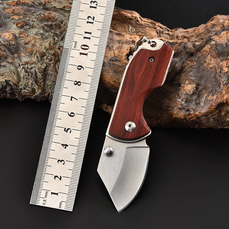 Free shipping mini folding knife  5cr15mov steel blade all steel handle exquisite outdoor camping EDC tool