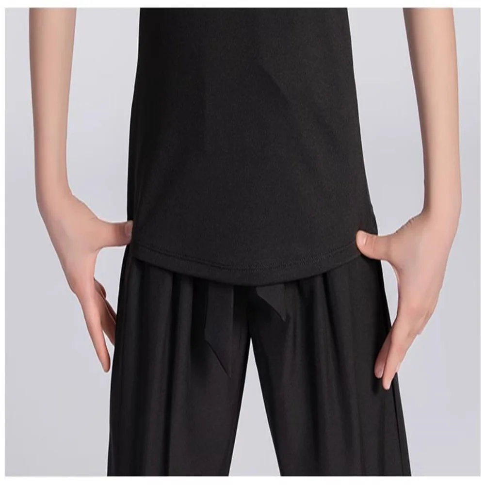 เสื้อเต้นรำแบบละตินติดกระดุมเสื้อเต้นรำสำหรับเด็กเสื้อผ้าเต้นรำบอลรูมสีขาวเสื้อผ้าเต้นซัลซ่า/ชา/รุมบ้าเด็กชายแขนยาวใหม่