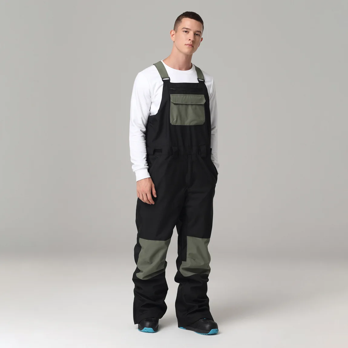 STLF Neue atmungsaktive, wasserdichte, verschleißfeste Skihose, Wanderhose, verstellbare Trägerhose