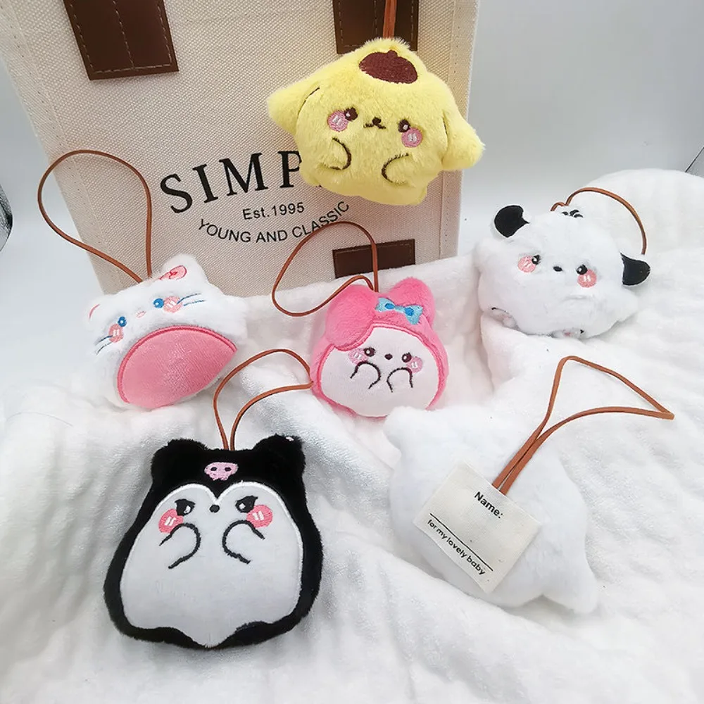 Olá kitty nome tag pingente dos desenhos animados campus ins estilo kuromi mochila chaveiro saco pingente meninas telefone móvel pendurado ornamento