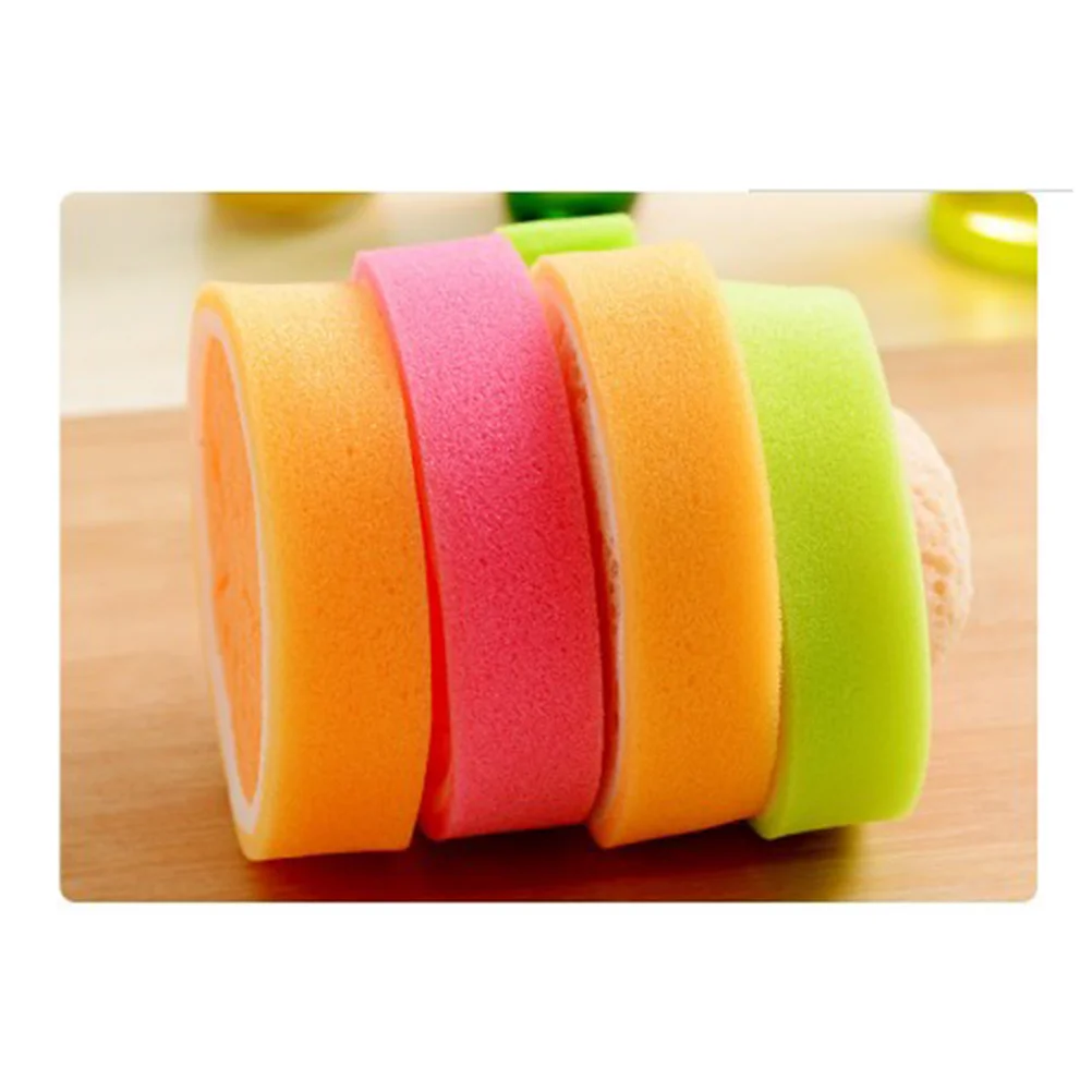 

4pcs Fruits Wash Kitchen Dish Washing For Kitchen Car Glass Furniture Cleaning Sponge Dish Washing Sponge Cleaner