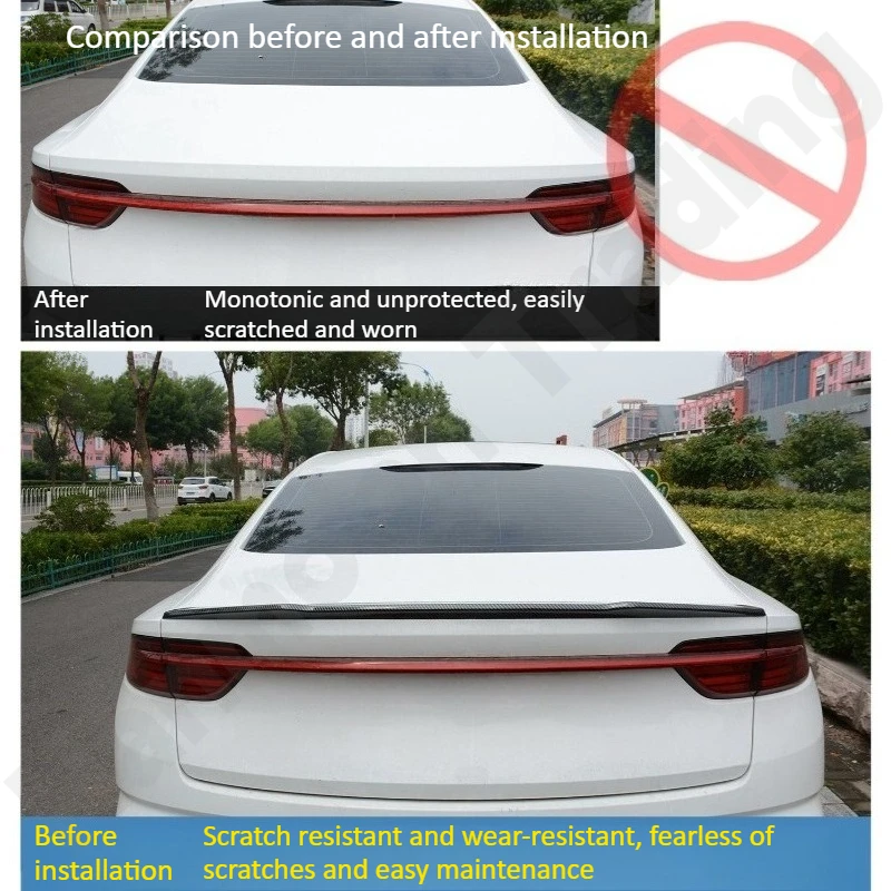 for Geely Preface 2021~2025 Tail wing decorative panel/modified sport blade version tail wing spoiler/car decoration accessories
