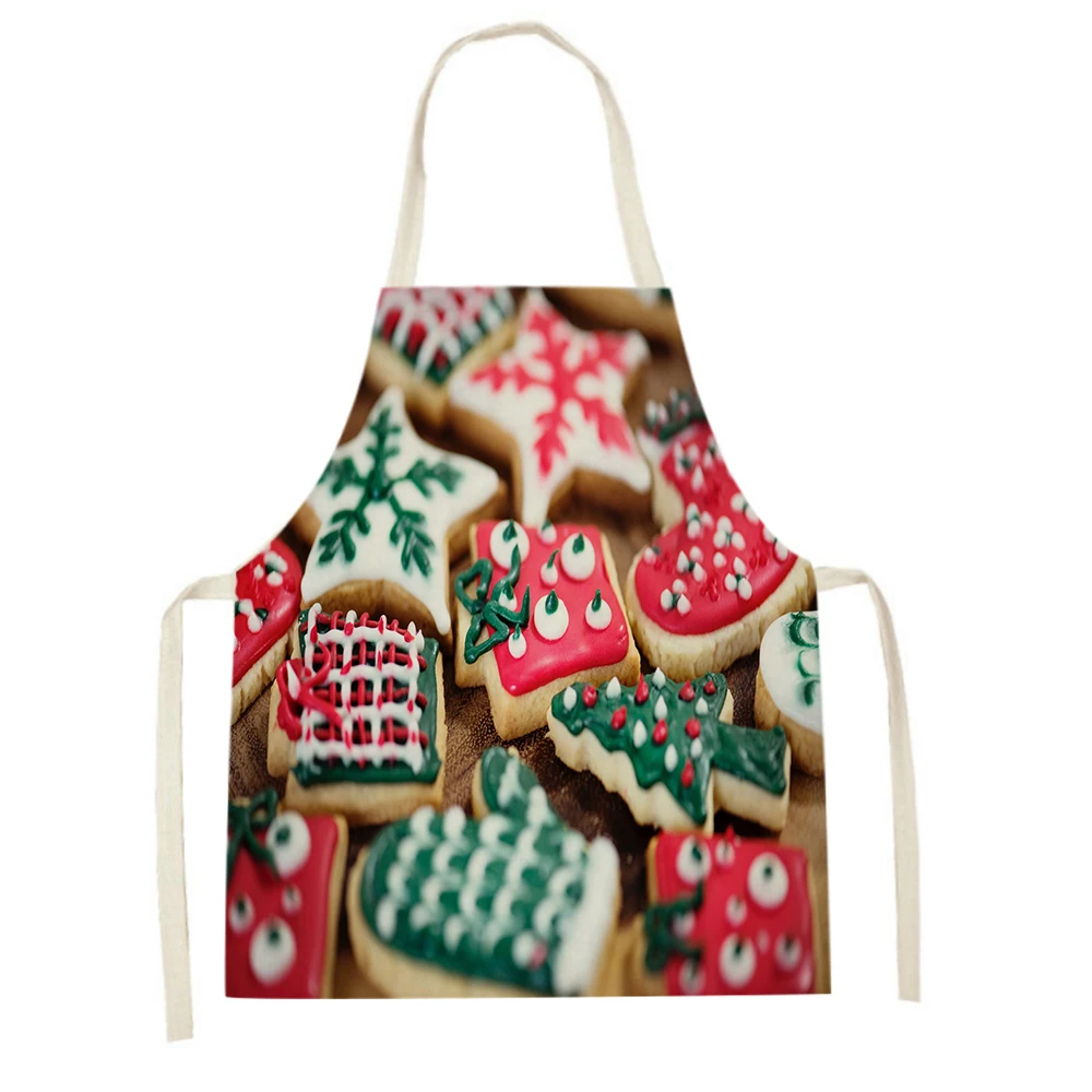 Women's Christmas Apron Red and Black with Christmas Cooking Apron Christmas Apron Men's and Women's Baked Apron Biscuit Print