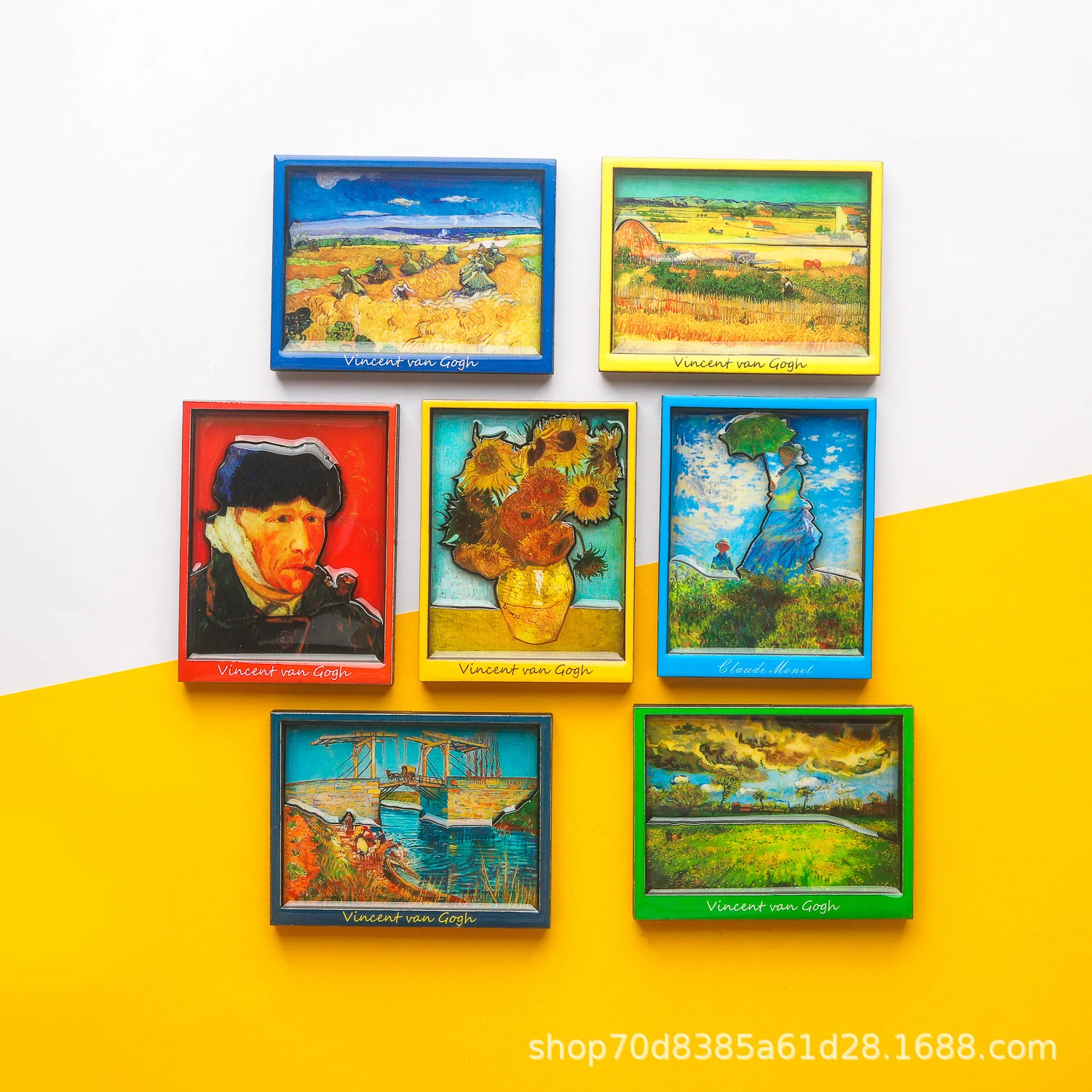 

Wooden Resin Fridge Magnet Van Gogh Sunflower Starry Night 3D Painting Art Home Decor Gift