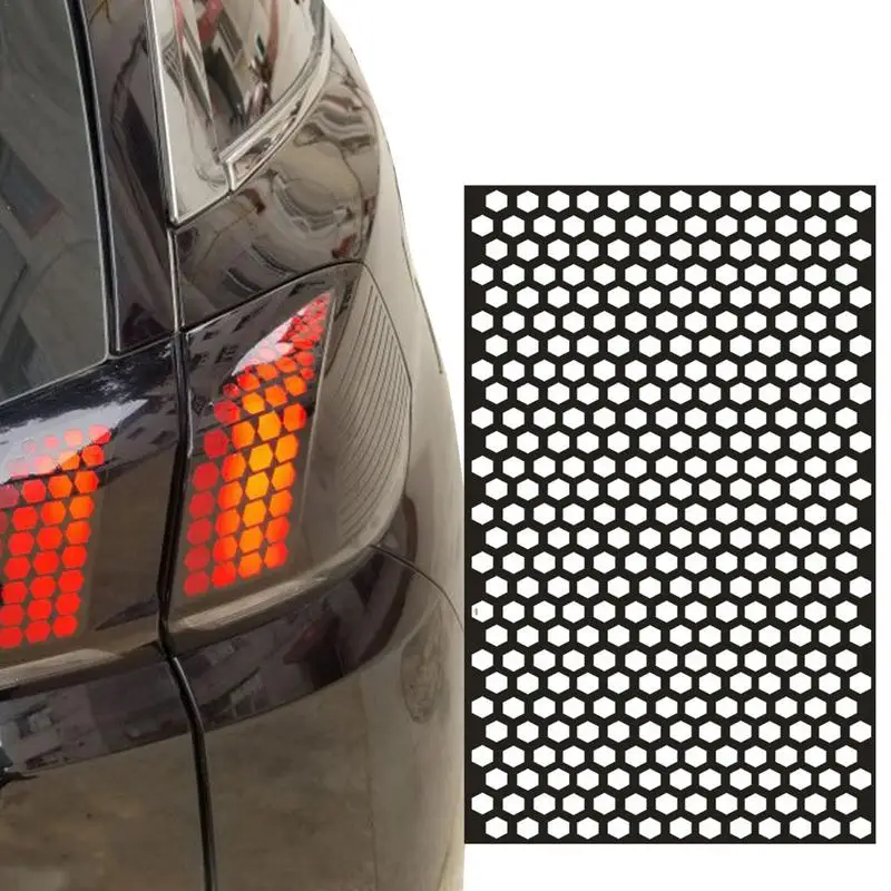 Covering Film Car Sticker Rear Tail Light DIY Practical Honeycomb Decorative Auto Rear Lamp Decoration Wrap Film Sticker