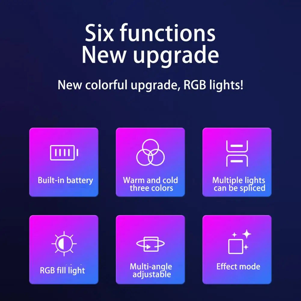 Professional Fill Light Portable Rechargeable Led Fill Light for Photography Selfies with High Color Rendering Multiple Light