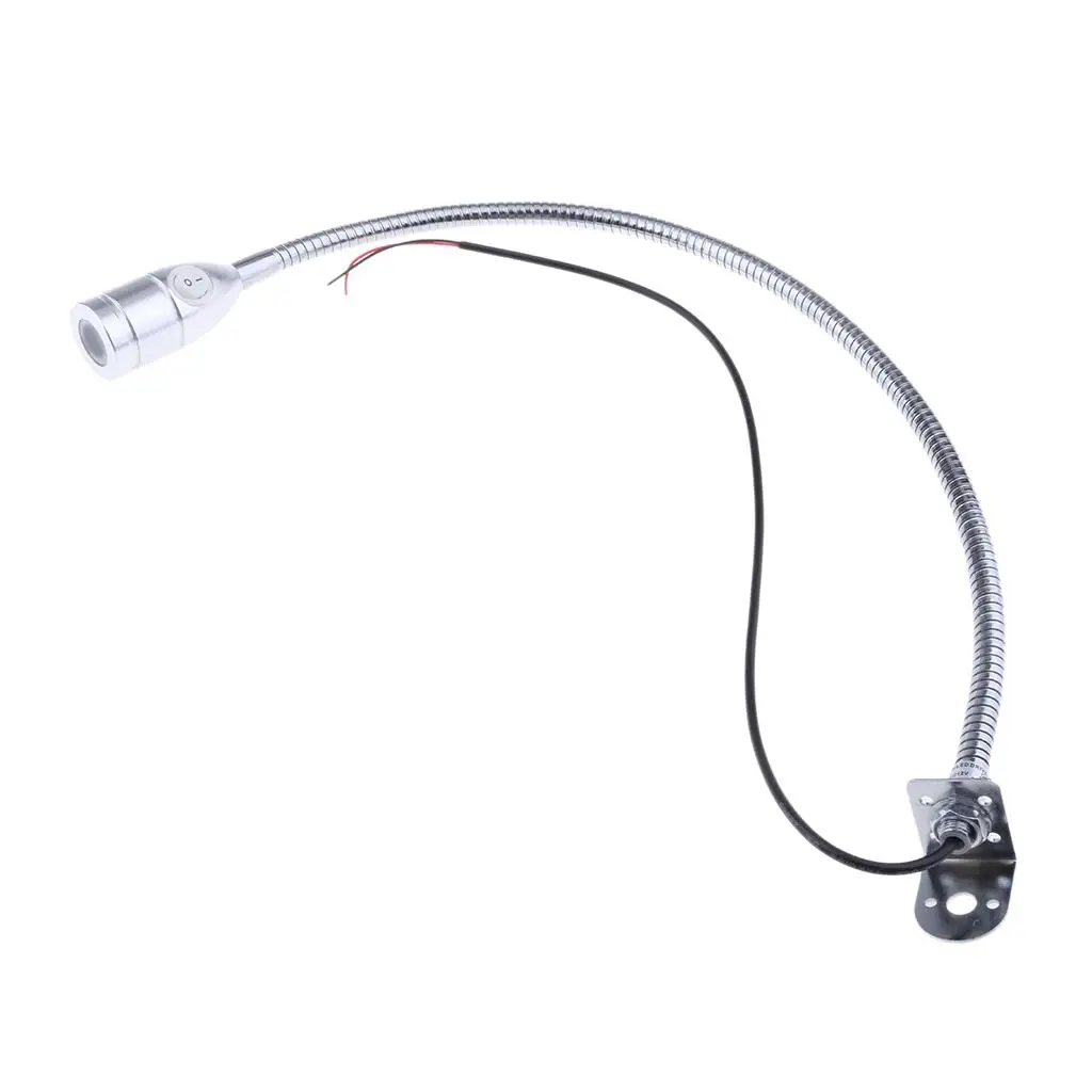 Boat Reading Lamp Minimalist Flexible Gooseneck with Switch 12V 3W