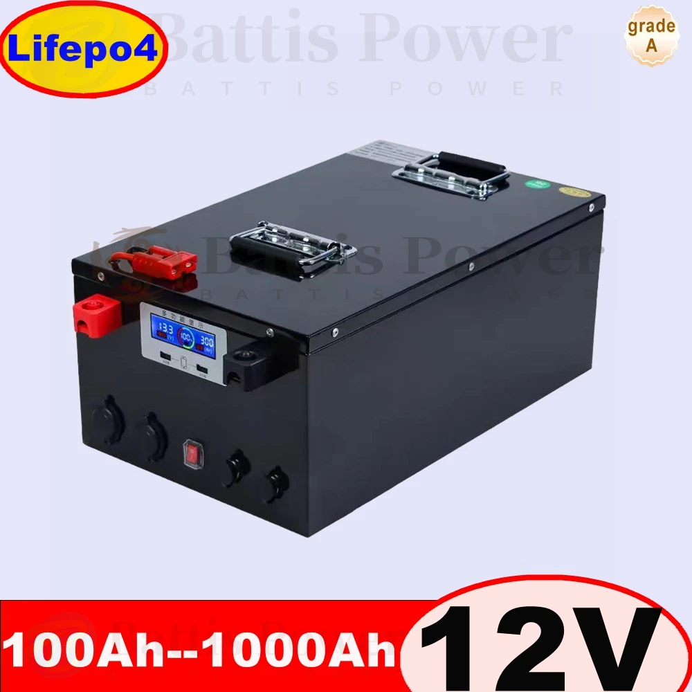 LRKK-Batterie Lithium Rechargeable, Lifepo4 pour Hors Réseau UPS, Montres Bateau Extérieur, 12V, 100Ah, 200Ah, 300Ah, 400Ah, 500Ah, 600Ah, 800Ah, 1000Ah