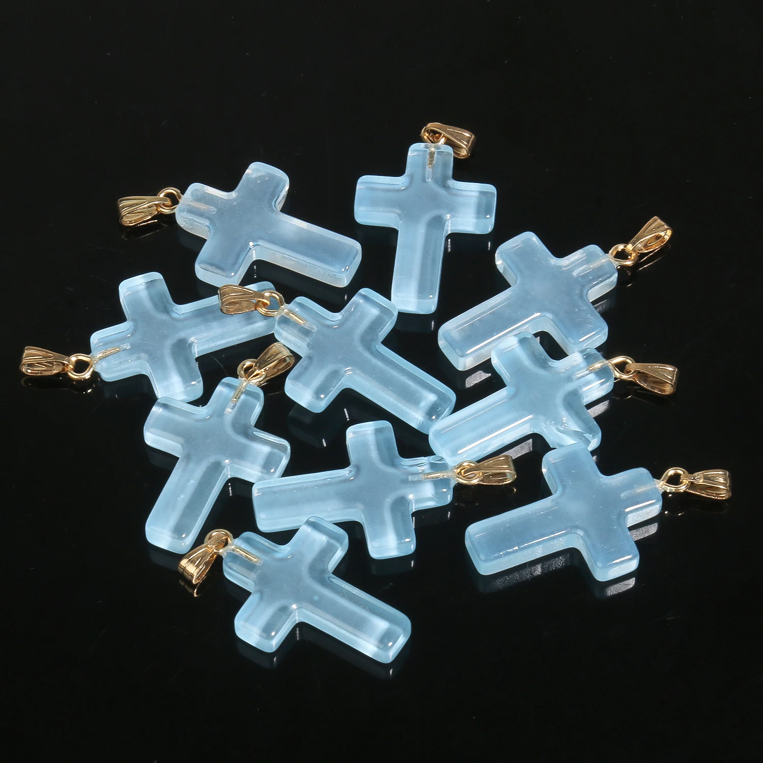 10pcs/lot 18x25mm Cross Lampwork Necklace Bracelet Czech Glass Charms Pendants for Jewelry Making Diy Bracelet Accessories