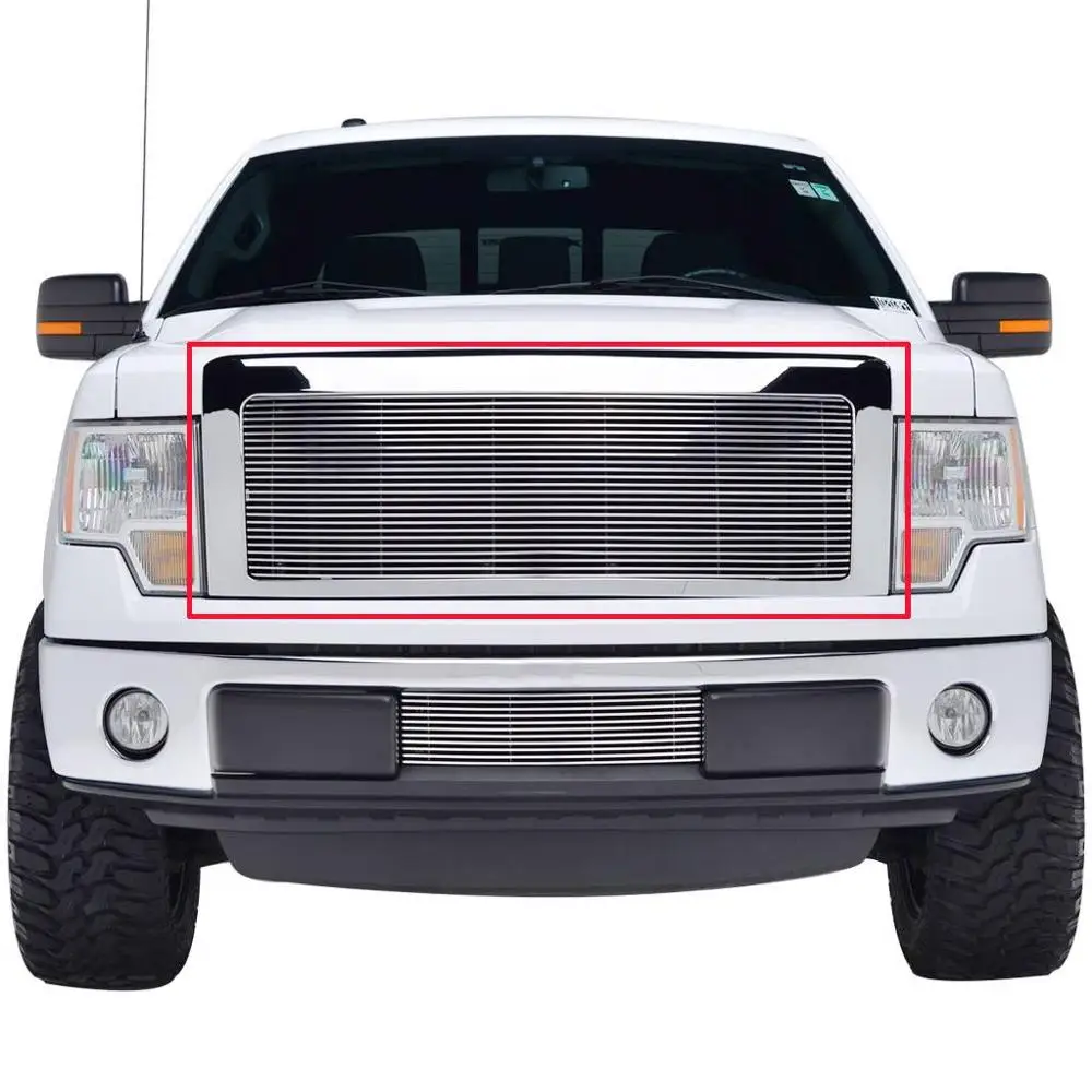 

Заводская оптовая продажа внедорожных деталей, серебристая хромированная решетка из АБС-пластика, передняя решетка из алюминиевого сплава для F150 2009-2014