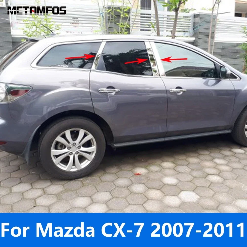 Exterior Accessories For Mazda CX7 CX-7 2007-2009 2010 2011 Stainless Car Window Center B C Pillar Posts Cover Trim Car Styling