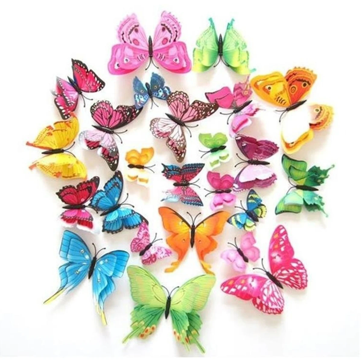 3D Simulated Butterfly 12 Pieces Wall Sticker with Glue Wedding Decoration Refrigerator Sticker Decoration Crafts Magnetic