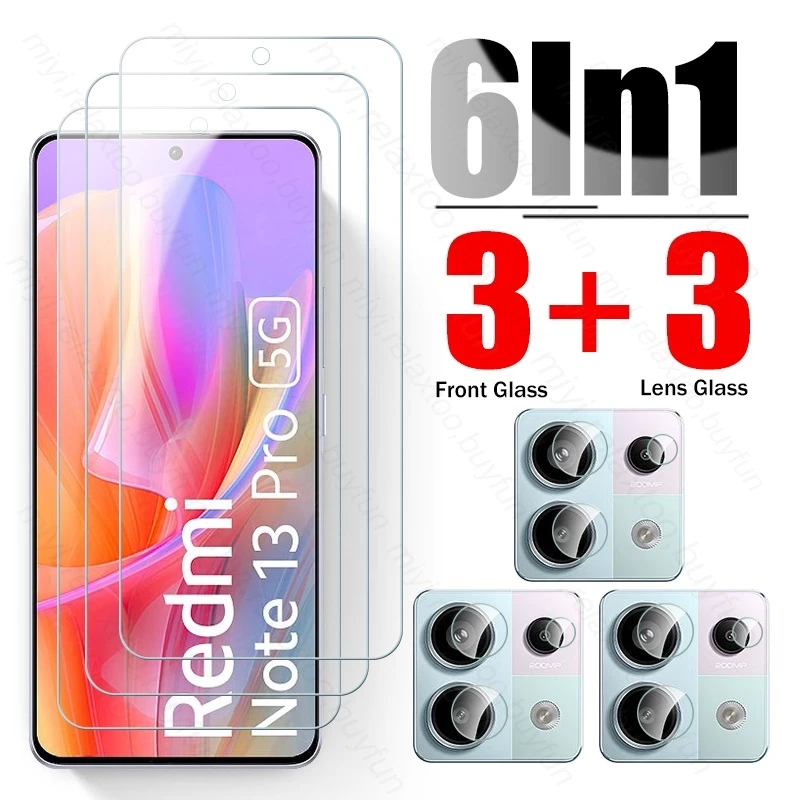 Redmy Note 13 Pro 4G 5G Glas 6To1 HD Gehard Glas Screen Protector Voor Xiaomi Redmi Note 13 Pro 5G 2024 Camera Beschermende Film