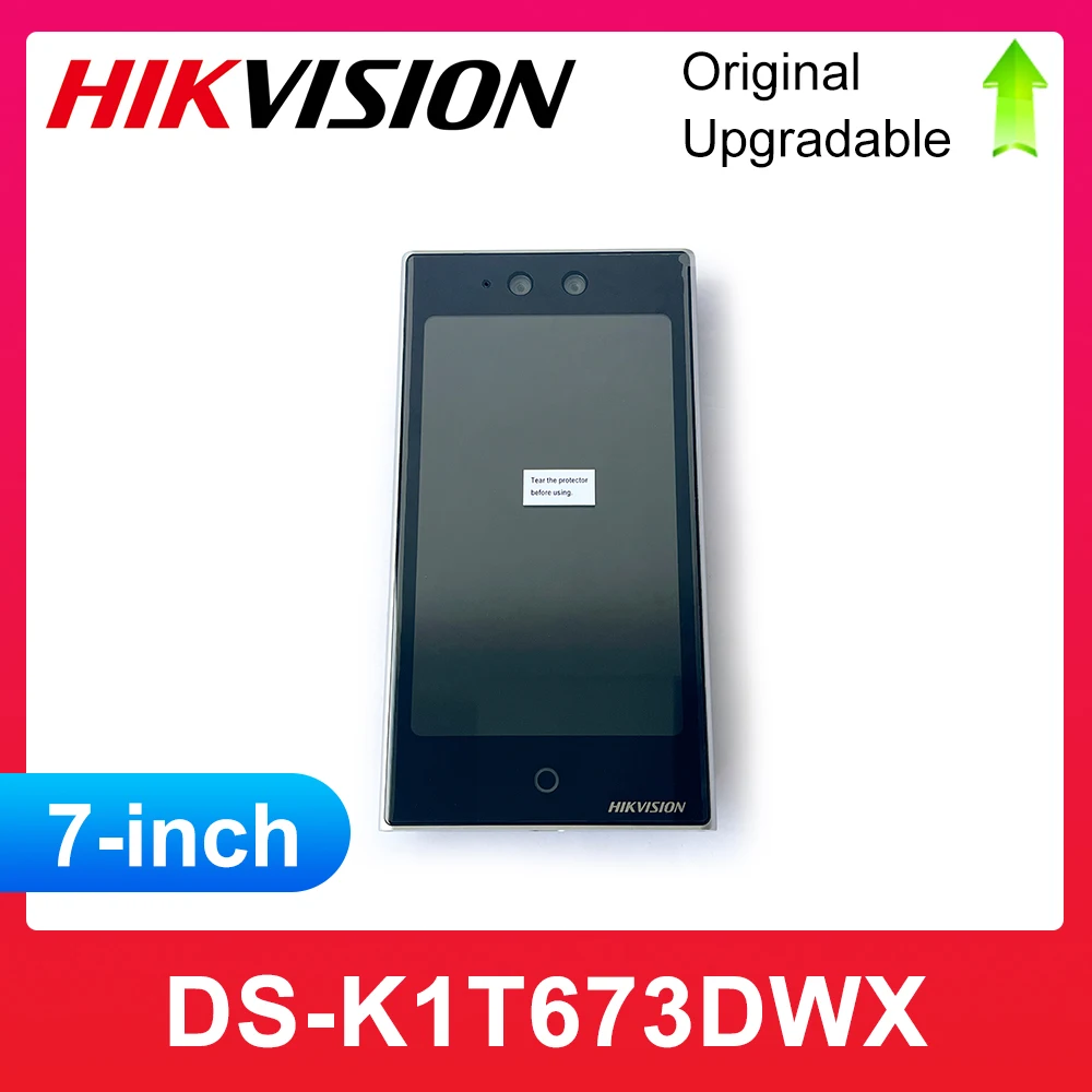 Hikvision-Terminal de acceso facial DS-K1T673DWX Pro, pantalla táctil LCD de 7 pulgadas, lente gran angular de 2 megapíxeles