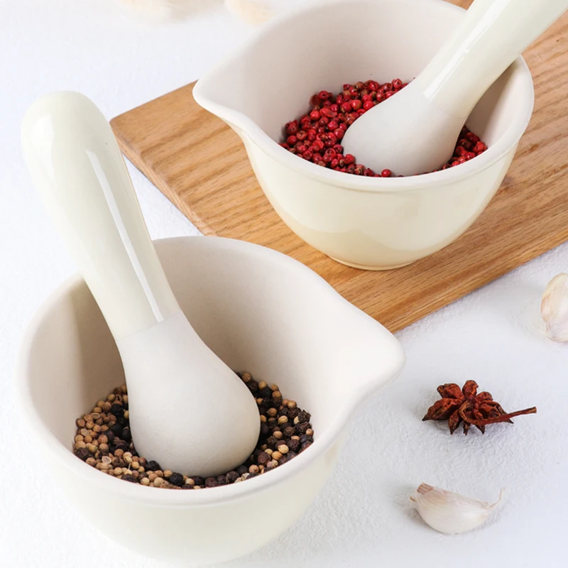 Premium-Keramikmörser und Stößel-Set, Gewürzmühle, langlebige, rutschfeste Basis, umweltfreundliches Küchenwerkzeug zum Kochen, Backen, Geschenkidee
