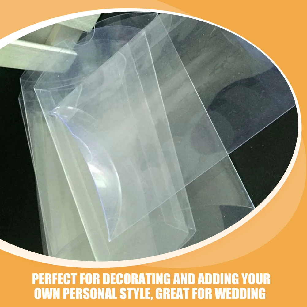 

50pcs PVC Candy Boxes Premium Quality Wedding Favors Clear Containers for Bridal Shower Party Decor DIY Crafts Gifts