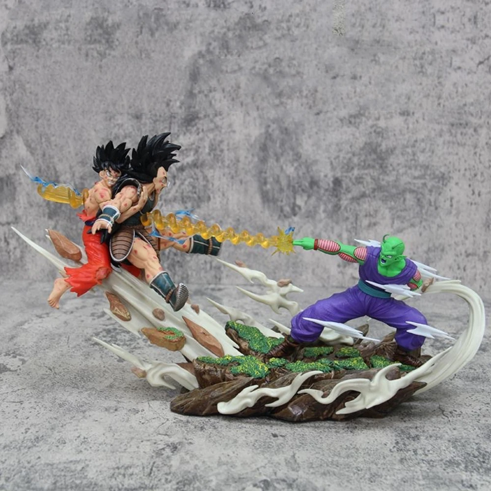 Anime Dragon Ball Z Super Saiyan Son Goku Piccolo VS Raditz PVC Action Figure Battle Statue Collection Model Kids Toys Doll Gift