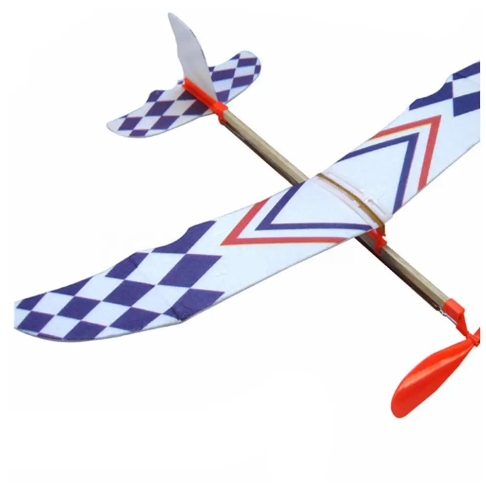 HOT SALE  Novelty Plastic DIY Foam Aircraft Assembly Plane Model Powered Flying Glider Elastic Rubber Airplane