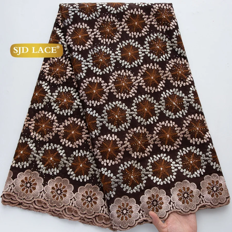 SJD LACE Austria African Cotton Lace Fabrics 2026 High Quality Nigerian Swiss Voile Lace for Sewing Women Wedding Dress DIY 4369