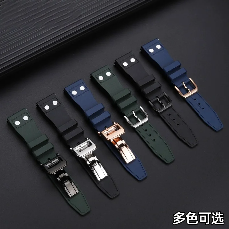 Stainless steel Rivet watch strap Quick release 20 21 22mm For IWC Mark 18 Portugal PILOT fluoro rubber watchband men wrist belt