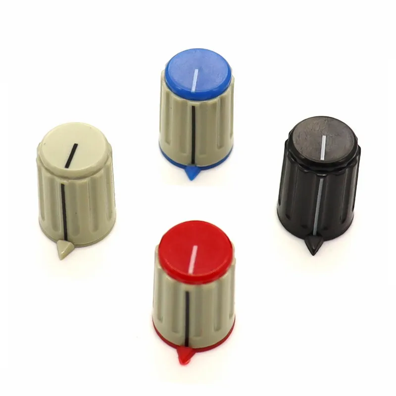 5pcs Triangle indicator knob Potentiometer knob Panel operation switch cap Diameter 15mm Height 21mm Copper core round hole 4MM