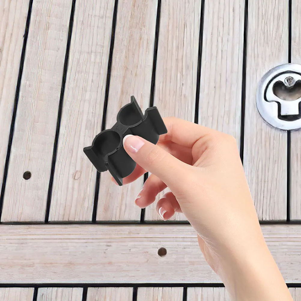 

2 Pcs Double Tube Clamp Accessories Clips Deck Clamps Pipe Boat Connector Hooks